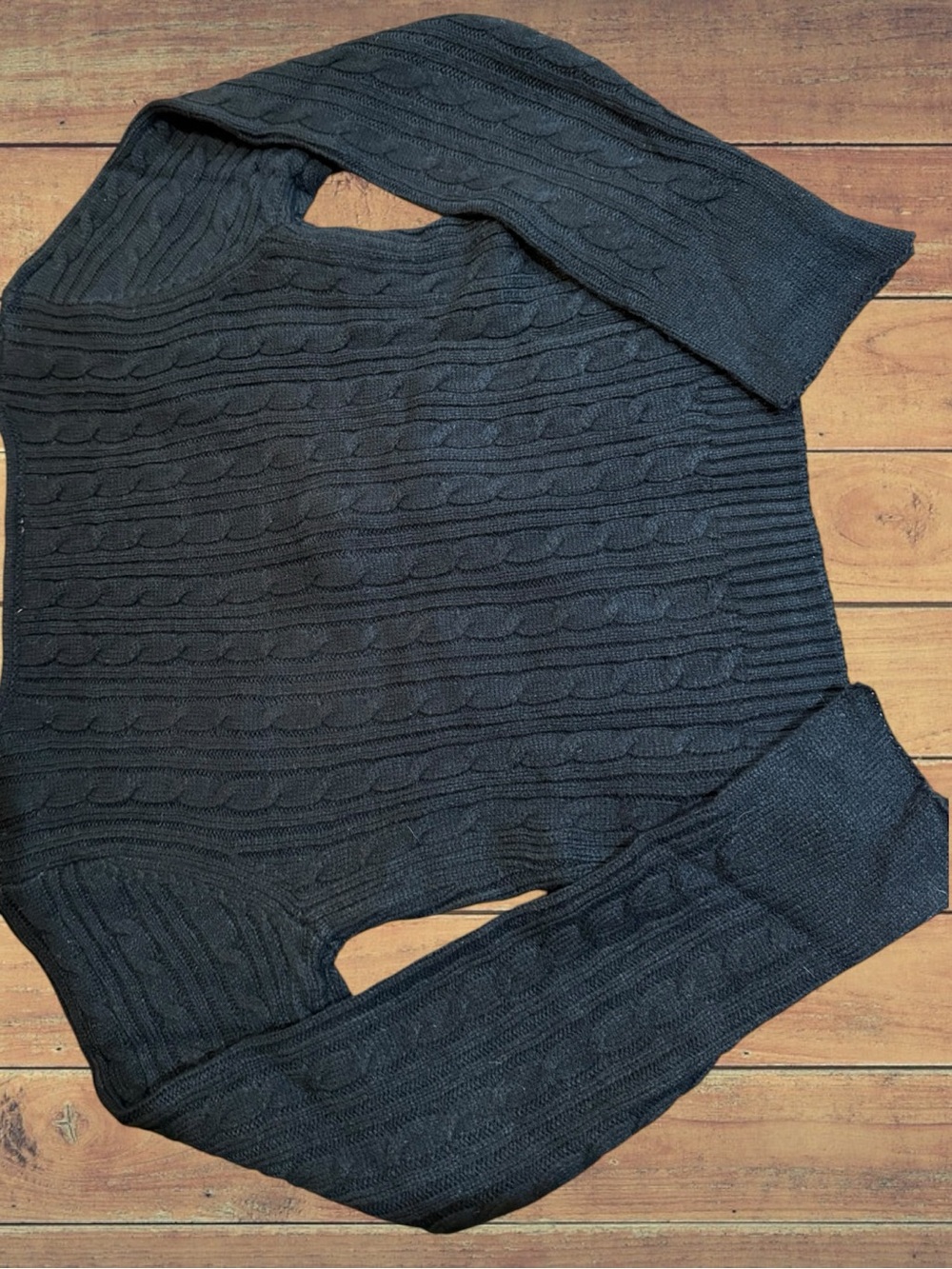 Sugar Thrillz Black Knit Open Front Adjustable Tie Lightweight Cardigan NWT S - Picture 6 of 12
